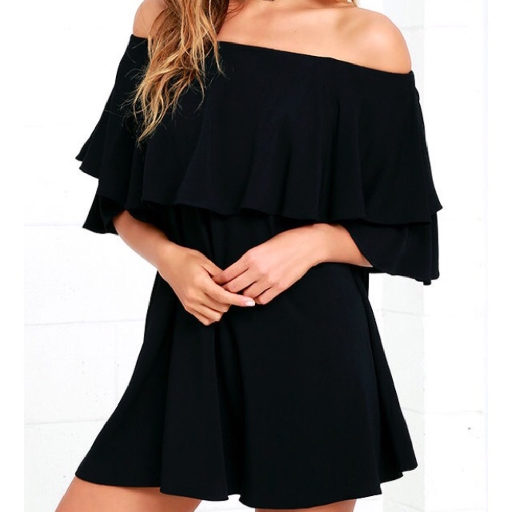 Lulus off the shoulder shift dress